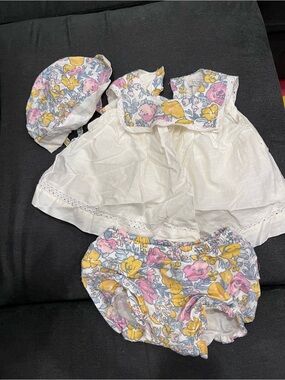 Rachel Zoe White Baby Dress with Pink and Yellow Floral Print